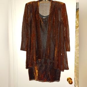 Patra Petites Metallic tank dress with jacket Size 16